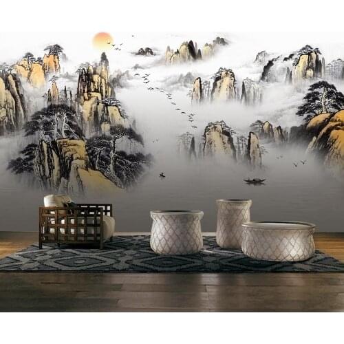 CJSIR Custom Abstract Landscape Scenery Mural Wallpapers for Living Room Background Papel De Parede 3D Wall Paper Home Decor