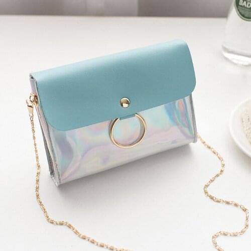 Womens Handbags and Purses Evening Clutch Bags Laser Crossbody Bag for Women Chain Mini Shoulder Bag Circle Small Messenger Bag