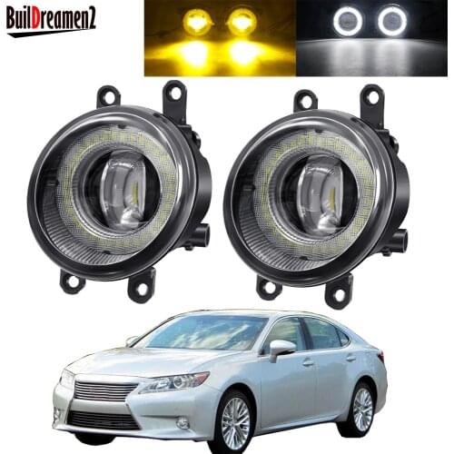 2 Pieces Angel Eye Fog Light Assembly Car Right + Left LED Lens Fog DRL Driving Lamp H11 12V For Lexus ES300h ES350 2013 2014
