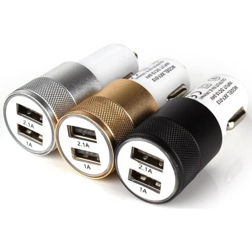 20 PCS Universal Mini Aluminum 2.1A Dual Usb Car Charger Adapter For Mobile Phone & Tablet