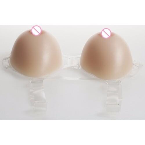 2400g/pair Crossdresser Shemale Breast Forms Teardrop Fake Boobs Tits Silicone Breast With Bra Needn't Adhesives