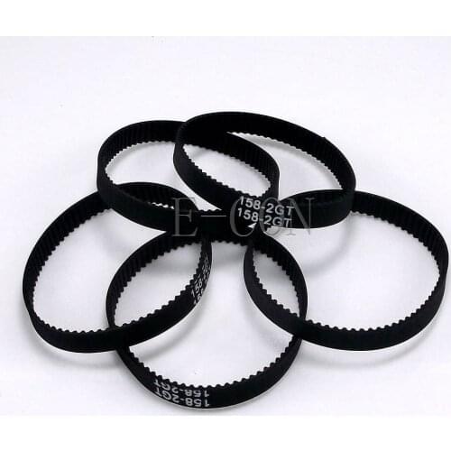 5pcs/lot 158-GT2 Loop Timing Belt Width 6mm GT2 Belt Rubber Fiberglass Inner Length 158mm 79 Teeth for GT2 Timing Pulley