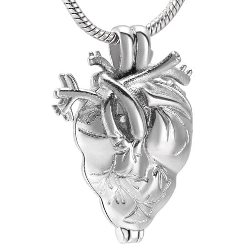 Anatomical Heart Urn, Cremation Jewelry in Pendant Necklace for Ashes Holder Necklaces, Cremation Keepsake Memorial Locket