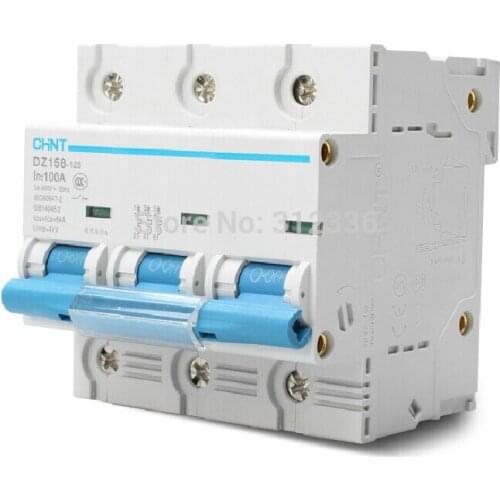 Free Shipping DZ158 3P 100A 3 Pole big power home use circuit breaker Electric shock protection domestic C type