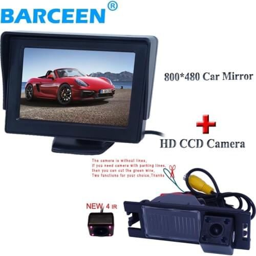 Car parking camera night vision glass lens +4.3" car display monitor product for Hyundai IX35 2010/2012/tucson 2011