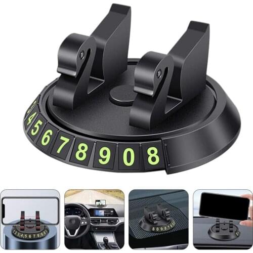 Car Temporary Parking Card Rotation Phone Number Card Plate Hidden Switch GPS Navigation Bracket Car Accessories