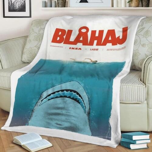 Blahaj Jaws Rip Flannel Throw Blanket 3D Printed Keep Warm Sofa Child Blanket Home Decor Textiles Dream Family Gift