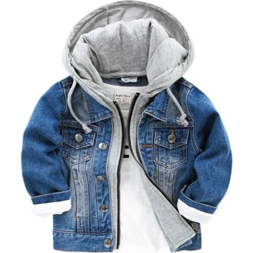 Toddler boy denim jacket fashion hooded jacket coat for 1-8years boys child jacket denim tops clothes