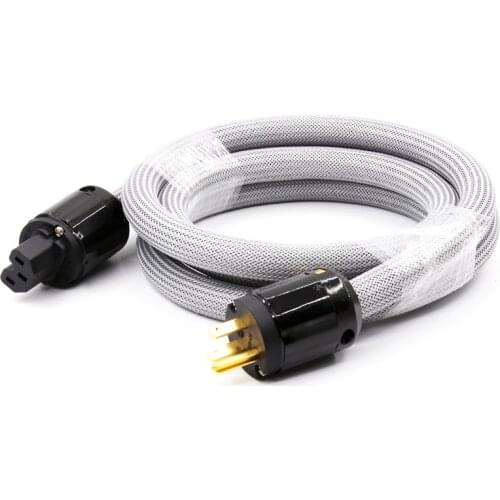Hi-end 1-2M US AC Power cord Audiophile HiFi Audio Extension Power Cable P-029 US power plug