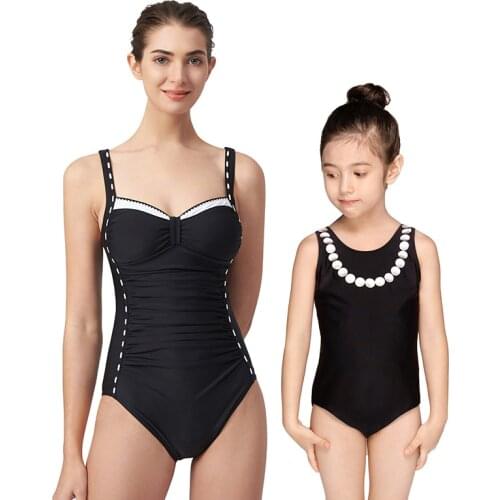 Julysand Parent-child Swimwear Kids Black Swimsuit Mom Daughter Family Skin Care Bathingsuit
