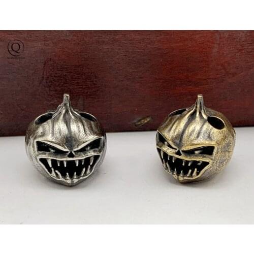 Brass Halloween Devil Pumpkin Knife Bead Umbrella Rope Pendants Car Keychains Hangings Jewelry EDC Beads Accessories DIY Lanyard