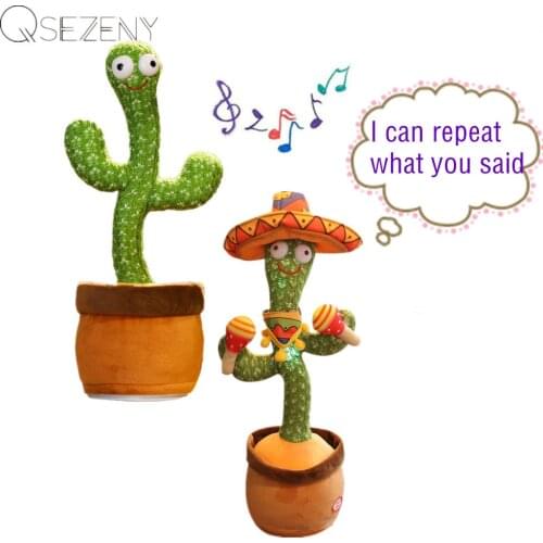 Lovely Talking Toy Dancing Cactus Doll Speak Talk Sound Record Repeat Toy Kawaii Cactus Toys Children Kids Education Toy Gift