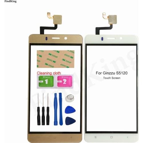 Mobile Touch Screen For Ginzzu S5120 Touch Screen Front Glass Digitizer Panel Glass Sensor TouchScreen Touchpad 3M Glue