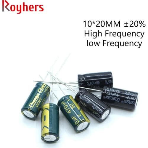 10Pcs 10*20 High Frequency Low ESR Aluminum Electrolytic Capacitor Kit 10V 16V 25V 35V 50V 470UF 680UF 1500UF 150UF Assorted Set