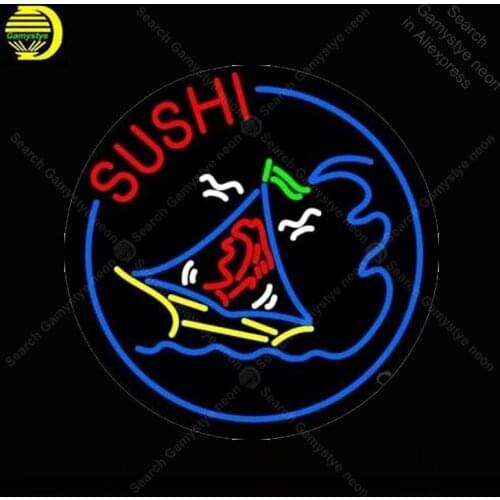 Neon Sign for Sushi Food Neon Tube sign real glass handcraft Commercial windows Neon light sign Decorate Beer pub room Letrero