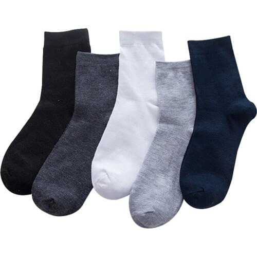 5 Pairs Mens Socks Solid Color Short Sock Cotton Men Fashion Sock Spring Summer Autumn Winter Male Casual Business Socks Meias