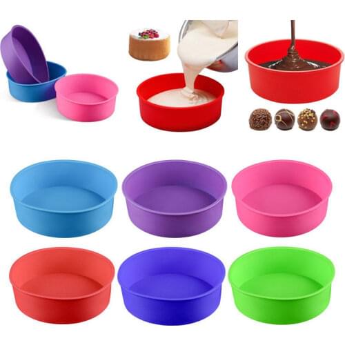 Newest 6/8/9/Inch Round Cake Mold Silicone Baking Tray Pan Muffin Pizza Pastry Mould Silicone Cake Baking Mold Home Cake Tools