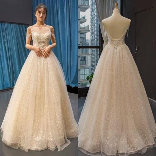 2019 New Evening Dresses Jewel Sleeveless Lace Appliques Sequins Prom Gowns Dubai Arabic Sexy Backless A Line Party Dress