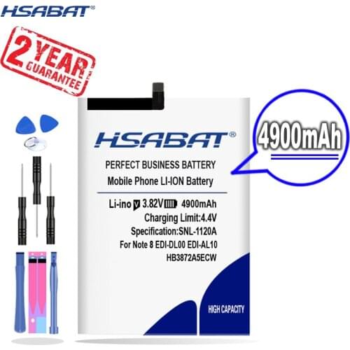 New Arrival [ HSABAT ] 4900mAh HB3872A5ECW Replacement Battery for Huawei Honor Note 8 Note8 EDI-DL00 EDI-AL10