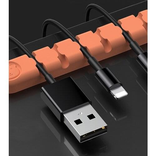 New USB Cable Organizer Wire Winder Silicone Tie Fixer Wire Management Organizador Cord Clip Office Desktop Phone Cables Holder
