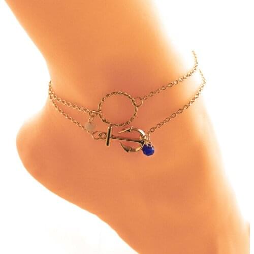 Anklets For Women Foot Accessories 2021 Summer Beach Barefoot Sandals Bracelet Ankle On The Leg Female Ships Anchor Chain