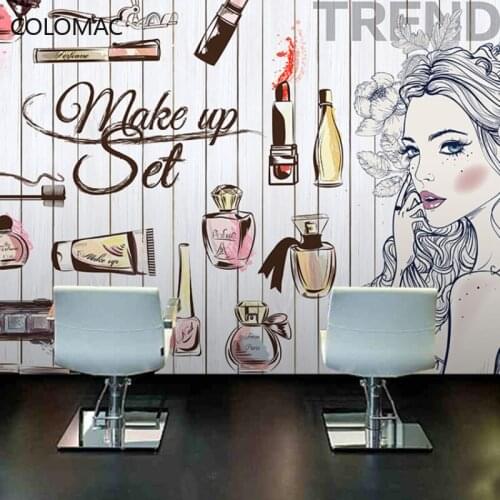 Colomac Custom Beauty Salon Wallpaper Hand-painted Watercolor Clothing Store Background Mural 3d Wall Sticker Drop Shopping