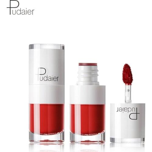Pudaie Lipstick 16-color Small White Bottle Matte Lip Gloss Lasting Moisturizing Colorfast Waterproof Cup Lip Glaze Genuine