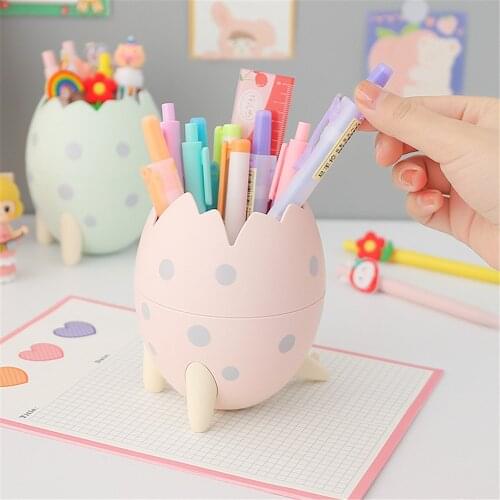 Cartoon Dragon Egg Pen Holder Home Office Storage Box Containers Household Stationery Organizer Home Decor Desktop Organizer