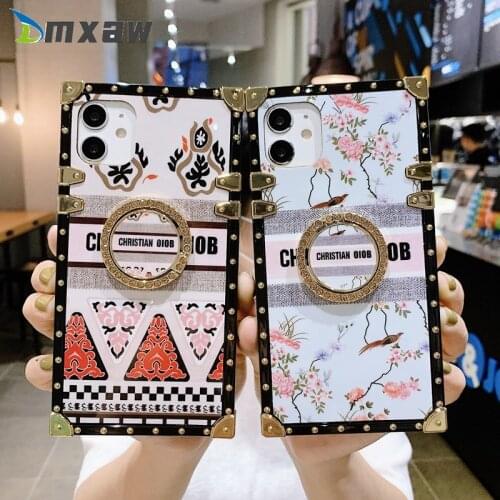 For OPPO F17 Pro A53 A31 2020 A8 A92S A92 A72 A52 A91 F15 phone case Luxurious square painted Retro series Cover