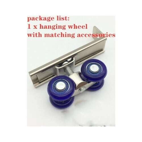 1 PC Light Sliding Door Roller 4 Wheels Home Room Wood Door Hanging Wheels Rail Track Pulley Bear 30KG For Furniture Hardware