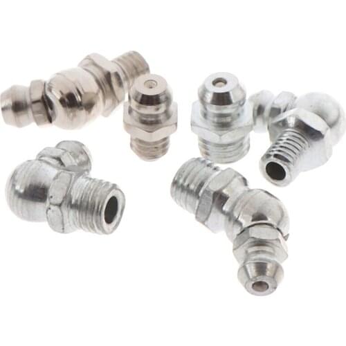 10pcs/lot M6 M8 Male Thread Steel Straight 45 Degree 90 Degree Grease Nipples Fittings for Grease Gun Nozzles