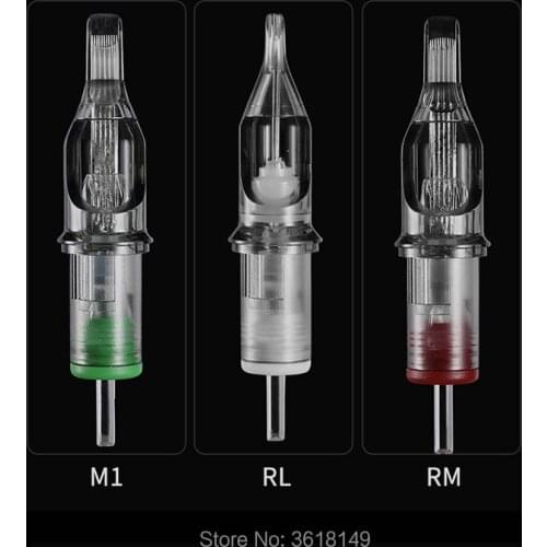 10pcs Disposable Sterilized Round Liner Tattoo Cartridge Needles RL RS M1 RM For Permanent Makeup Lip Eyebrow Tattoo Rotary Pen