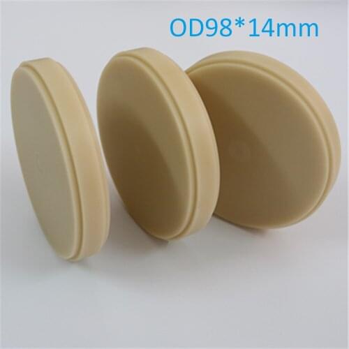 10 Piece of OD98*14MM Dental Lab Materials PMMA Blocks CAD/CAM Wieland System Dental PMMA Disk Blanks With Step