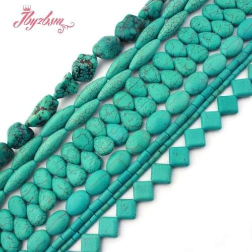 13x18,8,10mm Square Freefrom Drop Turquoises Stone Beads For DIY Necklace Bracelet Earring Jewelry Making 15" Free Shipping