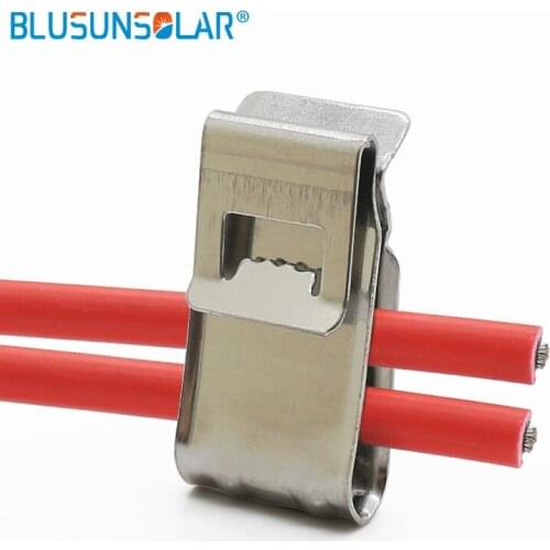 20pcs/lot Wholesale 4 X 4mm SUS 304 Stainless Steel Material Big Size PV Cable Clips , Solar Cable Clamp Wire Holder Solar
