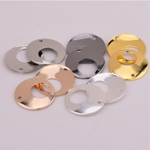 16.5 * 0.6mm concave 5 color single hole hollow ring copper pendant DIY jewelry accessories