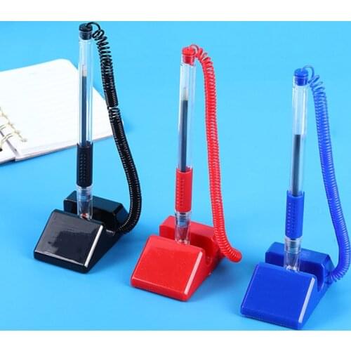 3Pcs/Set Desk Adhesive Gel Pen 0.5mm Sticky Fixed Blue Black Red Ink Counter Advertising Signature Pen Office School Stationery