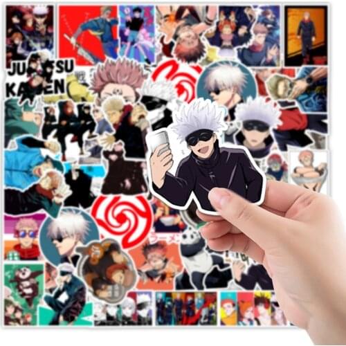 50pcs Jujutsu Kaisen Japanese Anime Stickers Itadori Yuji Graffiti Cartoon Bicycle Guitar Skateboards Waterproof Decorative Toys