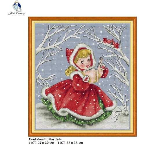 Read Aloud to the Birds Counted Printed On Canvas Cross Stitch Schemes Embroider Needlework Home Decoration DIY Hand Crafts