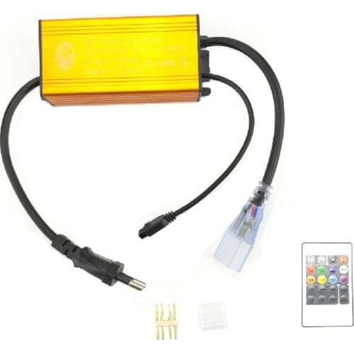 RGB LED Controller Dimmer Switch 220V 240V for Max 100m 220 V LED RGB Strip Light Lamp Rope with EU Power Plug Adapter CE ROSH