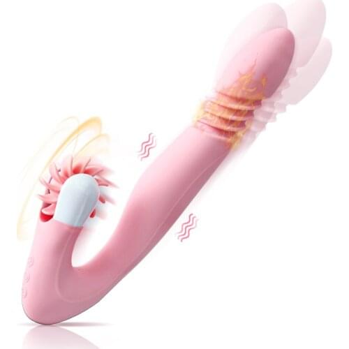 Thrusting Dildo Vibrators for Women Adult Sex Tools Pussy Licking Toy Clitoris Stimulator Female Masturbator Erotic Machine