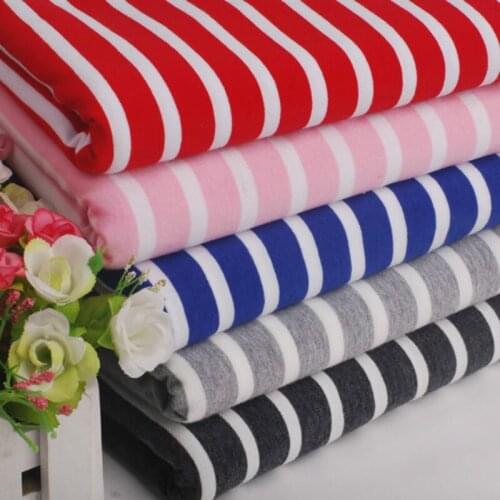 Well stretchy Printed stripe cotton knitted fabric by half meteDIY Lycra spandex fabric for Leggings T-shirt material 50*160cm
