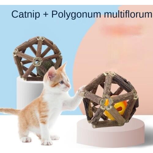Cat Toy Cat Mint Ball Wood Polygonum Tenuifolia Linglong Ball Cat Self Hi Interactive Teeth Cleaning Stick Toy Catnip Toy