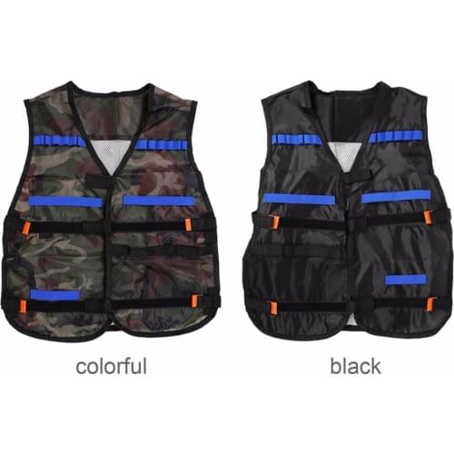 Tactical Vest Kit Safety Vests Adjustable with Storage Closing Pockets Fit for Nerf Elite Team Games Hunting Vest