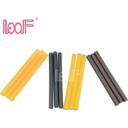 LOOF 120pcs (10 packs) 0.7cm hot melt Keratin Glue Sticks for pre-bonded hair extension Black Brown Blonde Transparent blonde