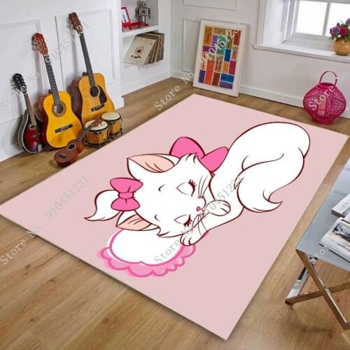 Cute Marie Cat Cartoon Play Mat Disney Carpet Children Room Playmat Short Plush Non-slip Bedroom Rugs Boys Girls Kids Baby