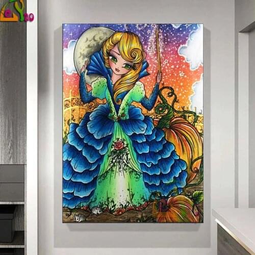 Cartoon Girl margil fairy 5d Diy Diamond Painting Full Round Diamond Mosaic Embroidery Childrens Room Decor Handwork