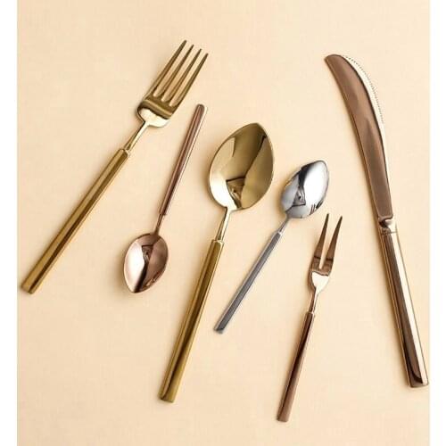 Cutlery Set Western Knife Metal Fork Contracted Spoon Tableware Keenness Drop Shape Dinner Tableware Stainless Steel 5pcs/set