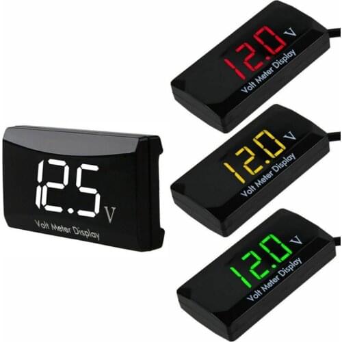 New 12V Digital LED Display Voltmeter Voltage Gauge Panel Meter For Car Motorcycle Waterproof
