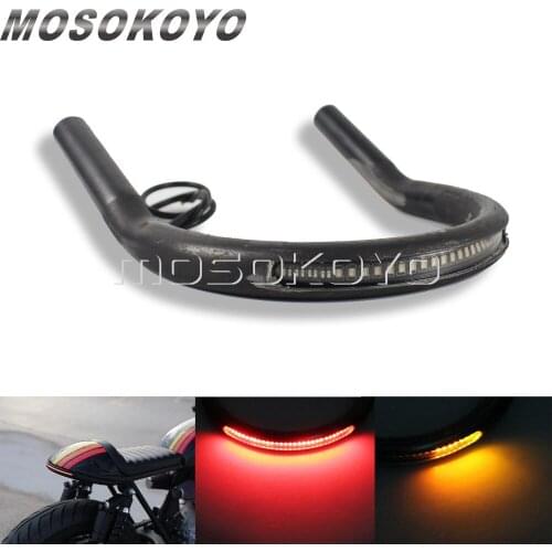 Motorcycle Custom Rear Seat Hoop Upswept 170mm 7/8" Tube Frame Hoop with LED Light Strip for Honda BMW Yamaha Cafe Racer